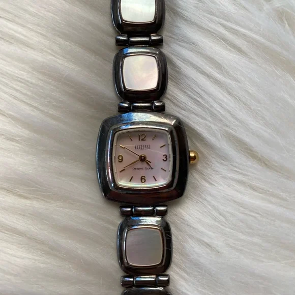 Sterling Silver Watch Mother of Pearl Watch - Picture 5 of 8
